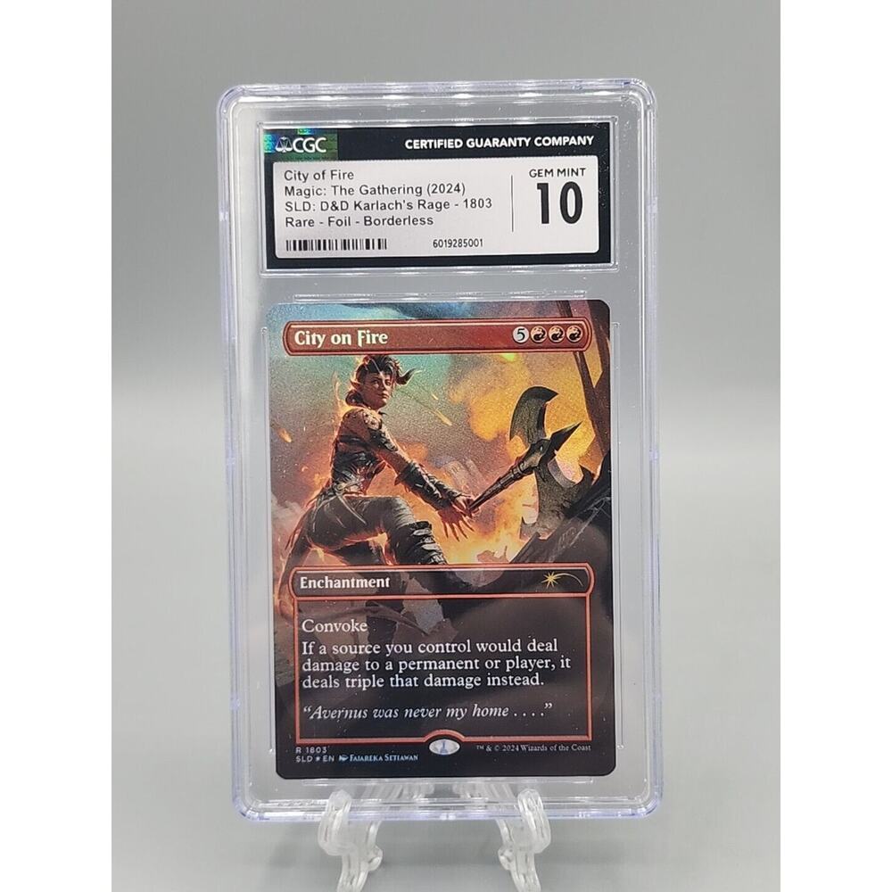 City on Fire SLD NM Borderless FOIL MTG Secret Lair D&D CGC 10